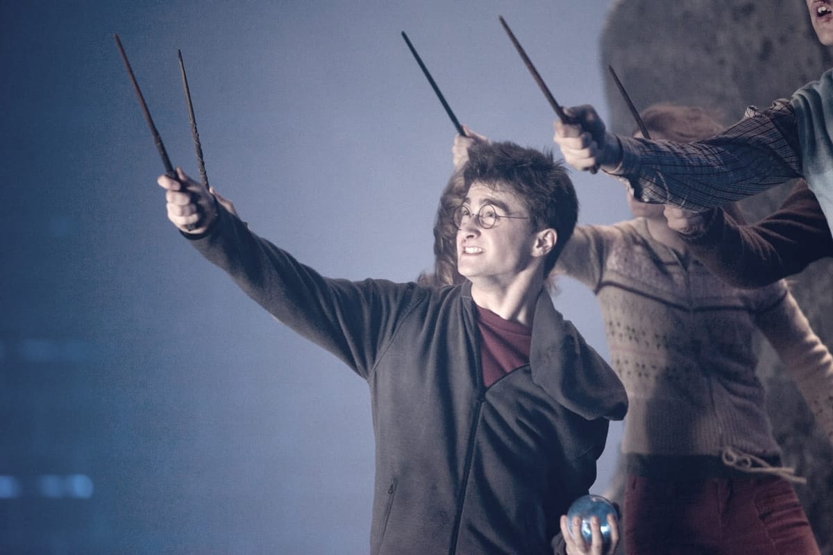 Harry Potter and other wizards holding their wands to cast spells are used as a model for wrist movements in fly f